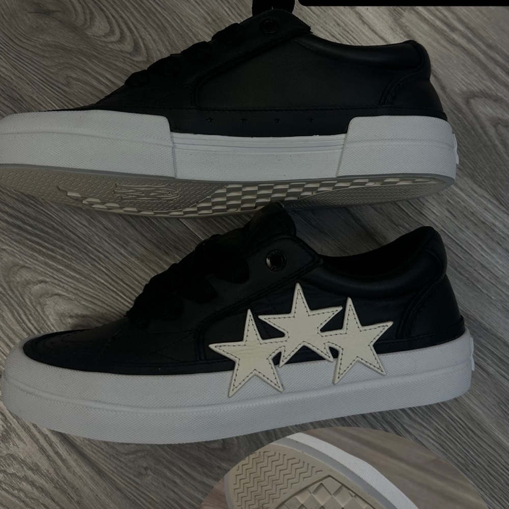 Black Amiri Sneakers with White Star Accents
